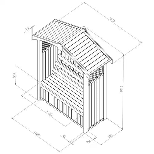 Dorset Arbour with Storage Box