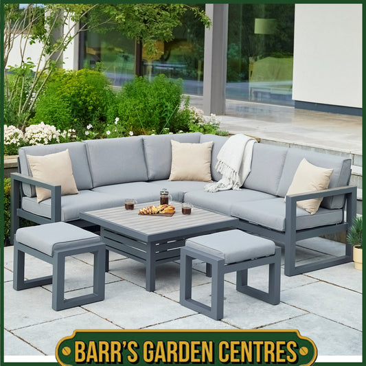 Turin Aluminium Compact Modular Dining set with adj. Table