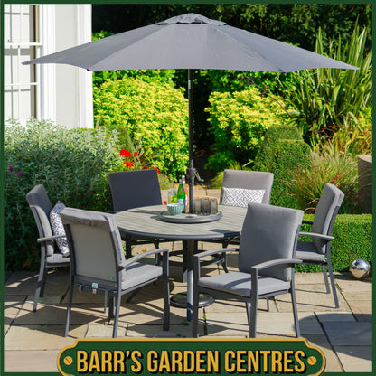 Turin Aluminium 6 Seater Dining Set with Lazy Susan