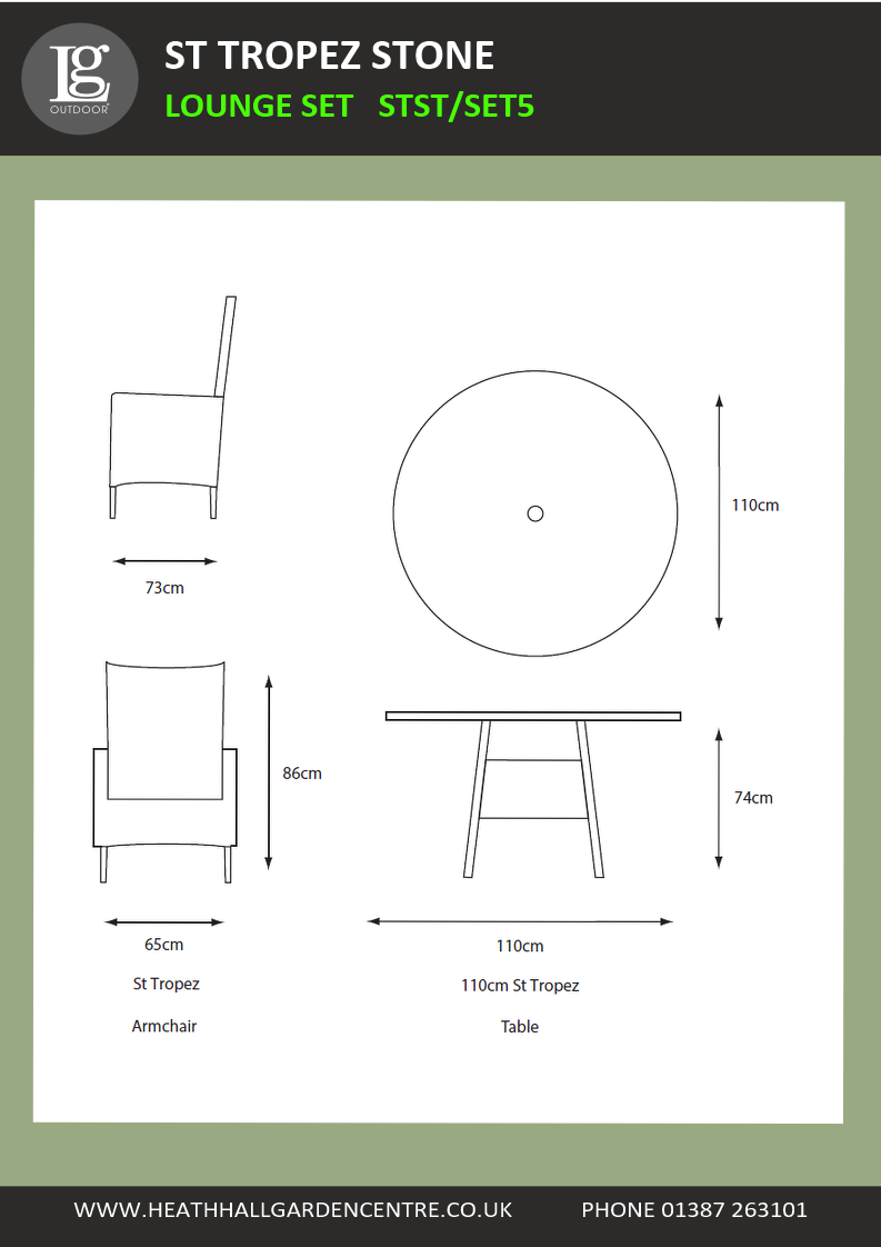 St Tropez Stone Lounge Set - Set5