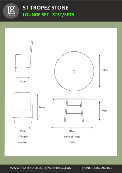 St Tropez Stone Lounge Set - Set5