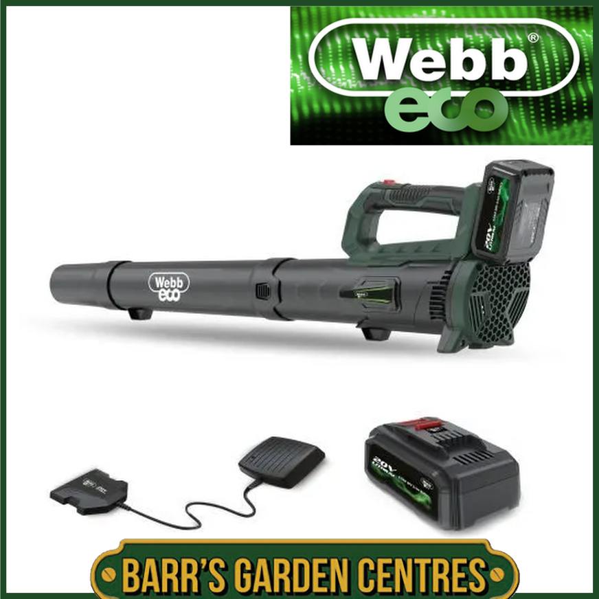 Webb Eco WEV20ABB4 20v 100mph Cordless Axial Blower (4Ah Battery & Charger Included)