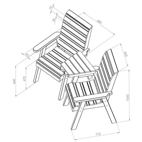 Freya Garden Love Seat | Companion Seat