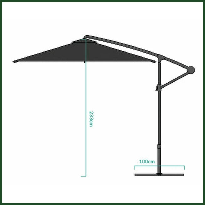 KYOTO 3.0M CANTILEVER PARASOL & BASE ( 2 COLOURS )