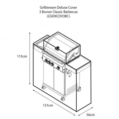 Carbon 3 Burner Cover