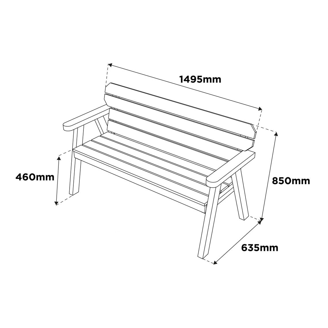 Hampton 2 Seater  Bench