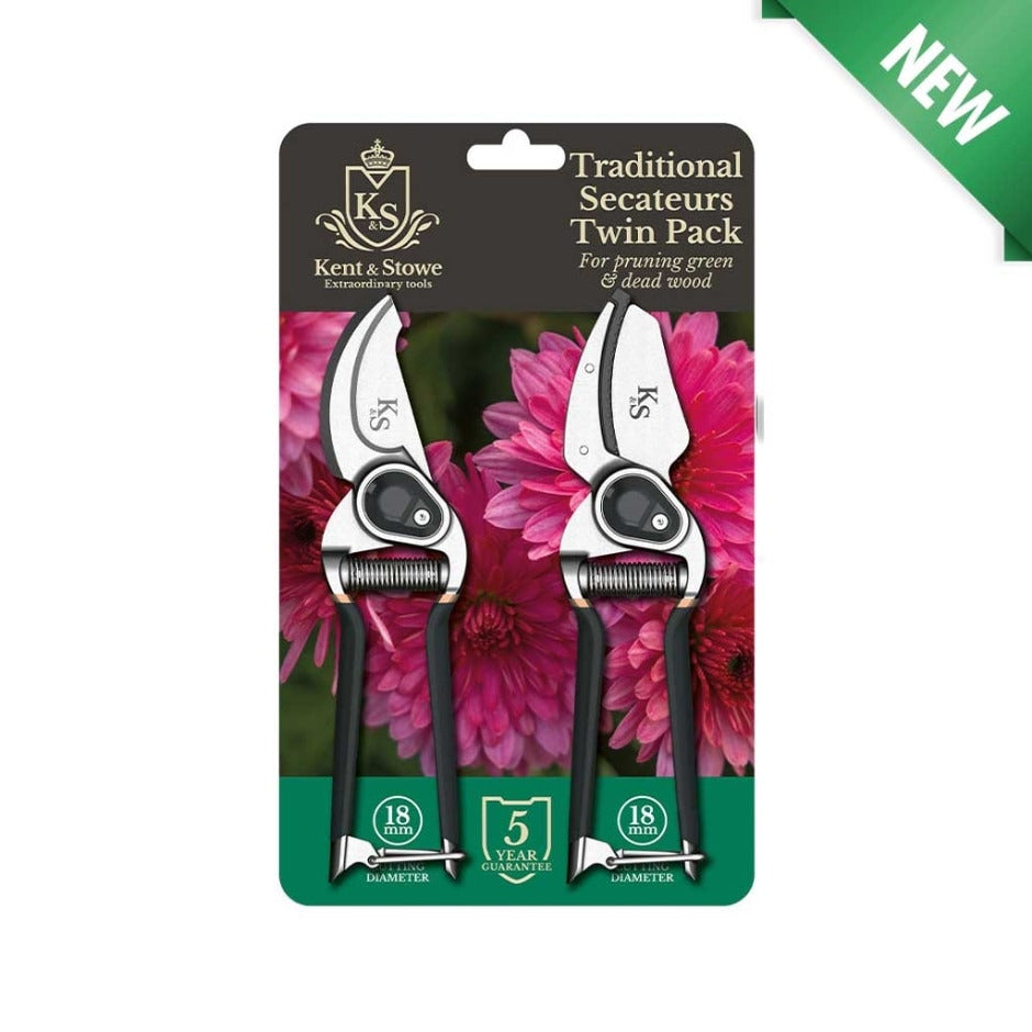 Kent & Stowe Traditional Secateurs Twin Pack