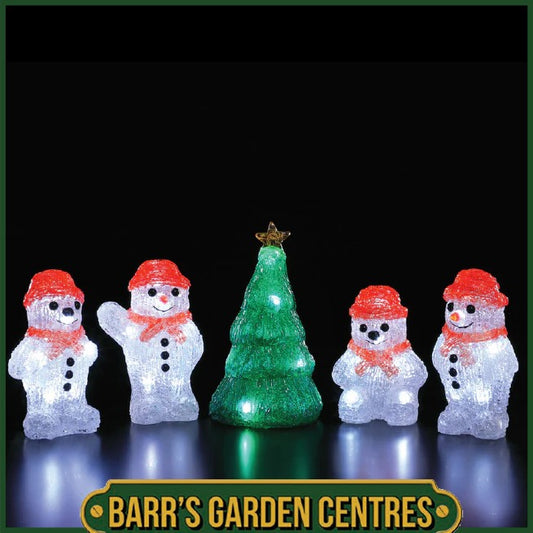 NOMA 4 Acrylic Snowmen & Tree String Lights