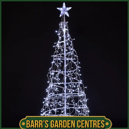NOMA 2.5m White Twinkling Icicle Spiral Tree