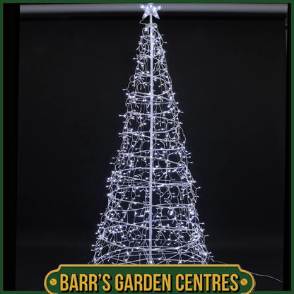 NOMA 2.5m White Twinkling Icicle Spiral Tree