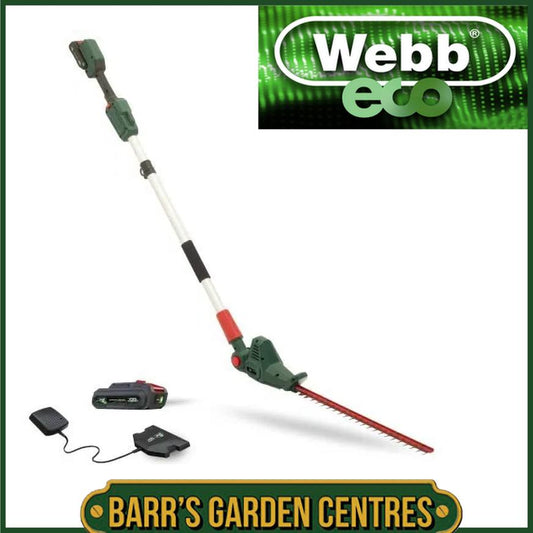 Webb Eco WEV20PHTB2 20V 50cm Cordless Long Reach Hedge Trimmer (2Ah Battery & Charger included)