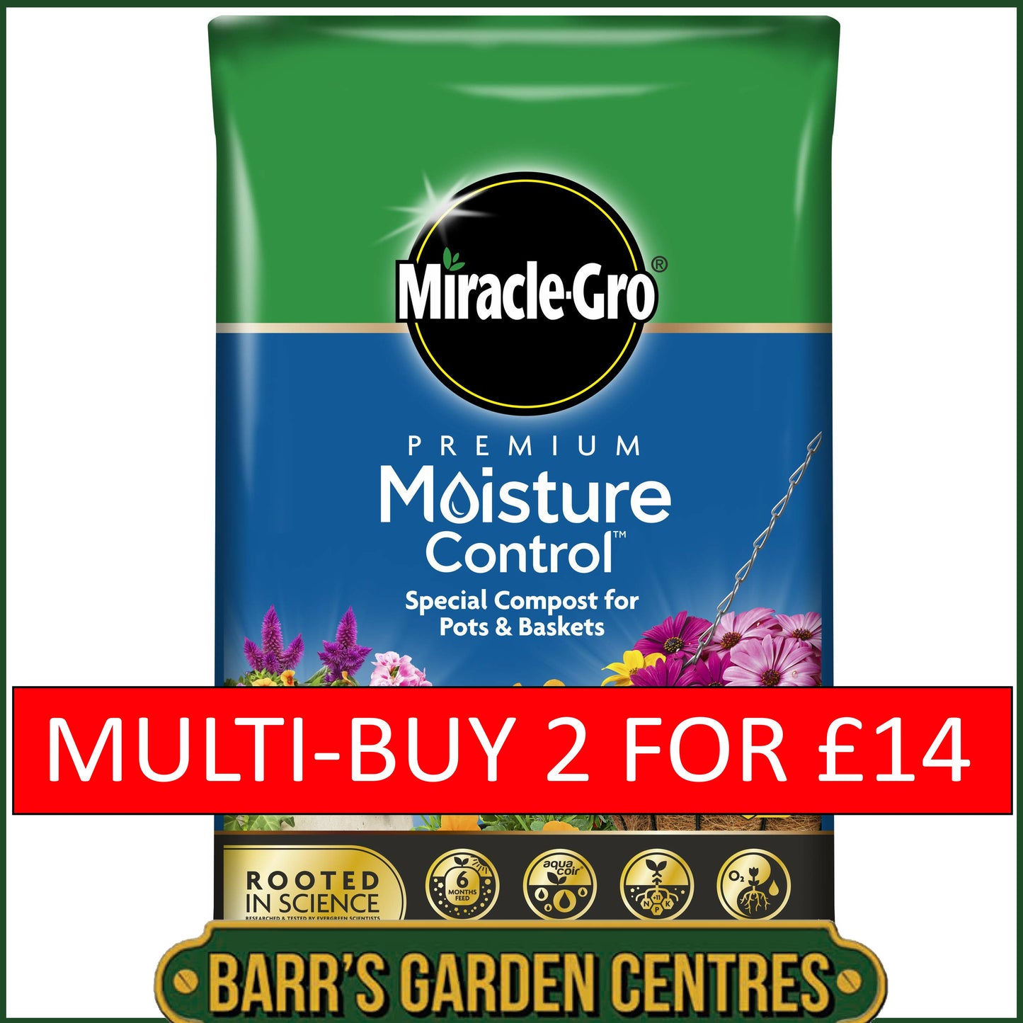 Miracle-Gro® Peat Free Premium Moisture Control 40 Litre Compost