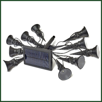 10PK Solar Powered MULTISPOT Spotlights