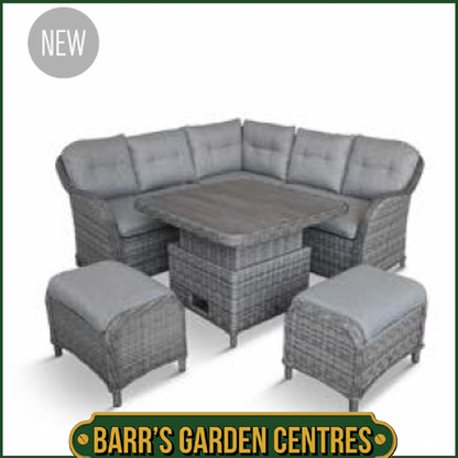 St Tropez Stone Compact Dining Set With Adjustable Table Set 9