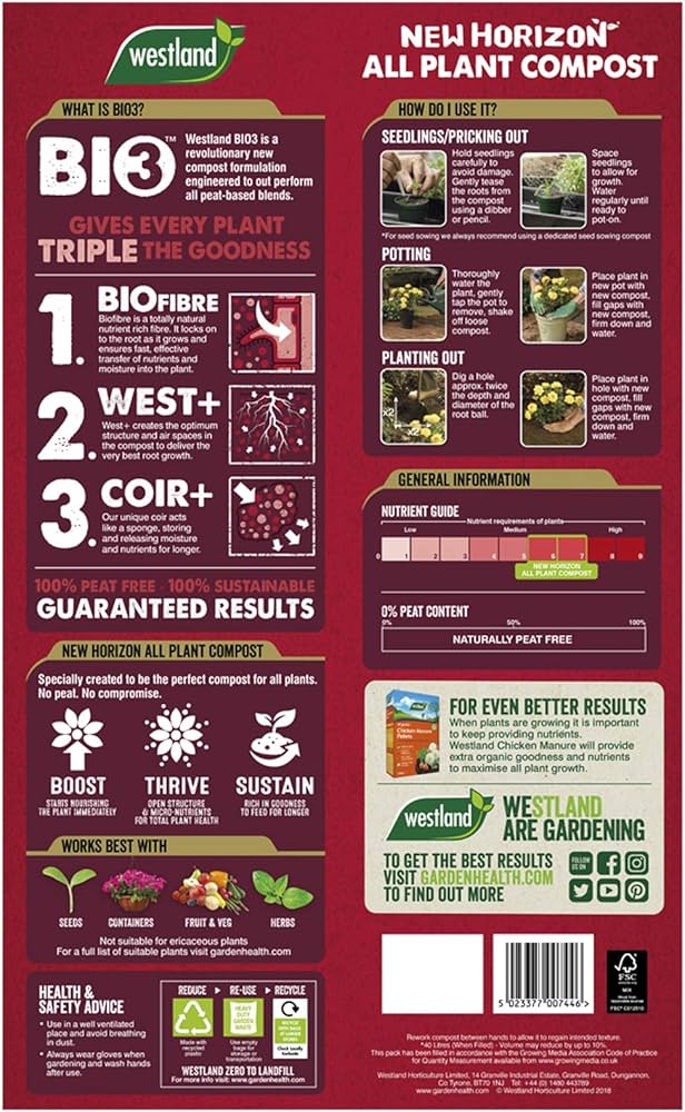 Westland New Horizon Peat Free Multi Purpose Compost 50 Litre