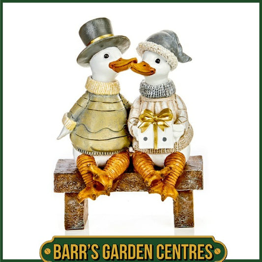 Premier Sitting Christmas Ducks On Bench