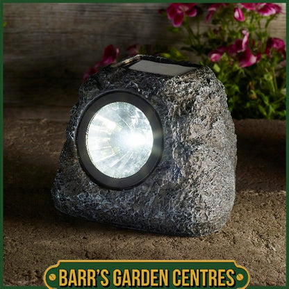 Solar Powered Granite Rock Spot Light 4 Pack