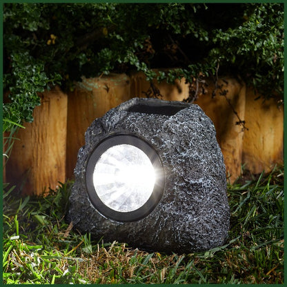 Solar Powered Granite Rock Spot Light 4 Pack