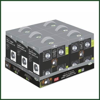 Solar Powered Granite Rock Spot Light 4 Pack