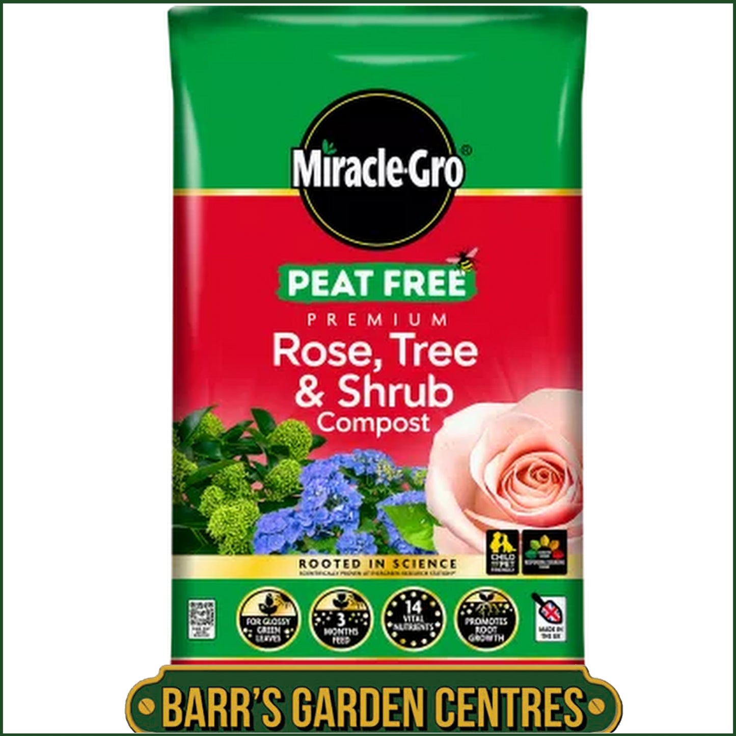 Miracle-Gro® Peat Free Premium Rose, Tree & Shrub 40 Litre Compost