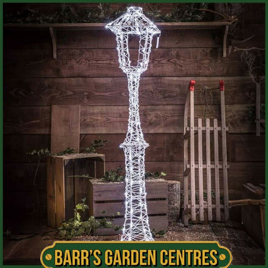 NOMA 1.5m Wicker Lamp Post LED Light Figure - White