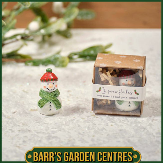 Christmas Tiny World Resin Snowman Keepsake Ornament with Gift Box