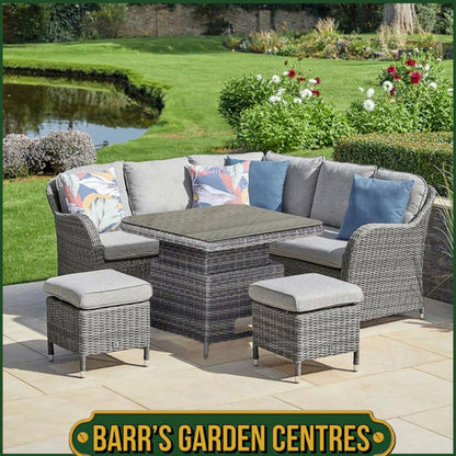 Monte Carlo Stone Compact Dining Set with Adjustable Table. Set 9