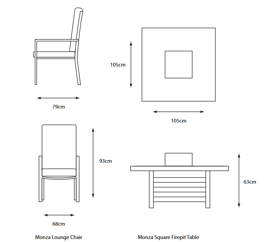 Monza Fire Pit Set