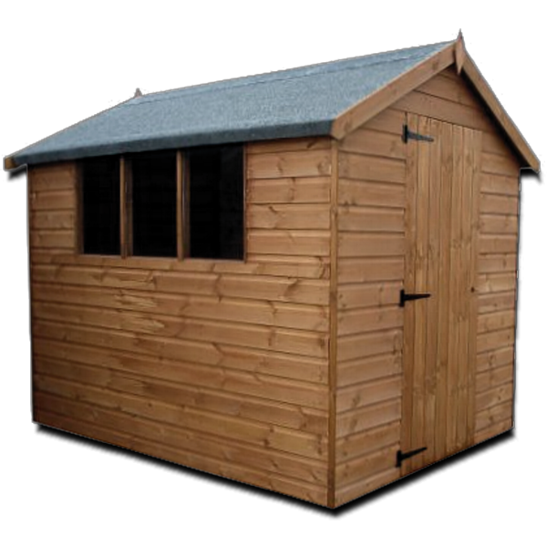 Standard Apex Shed Upgraded to 18mm Cladding - Delivered & Professionally Assembled (Includes Bearers)