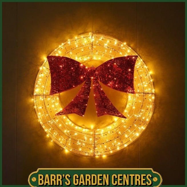 NOMA Illuminated Christmas Wreath & Bow