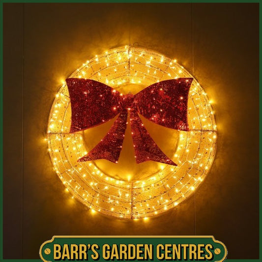 NOMA Illuminated Christmas Wreath & Bow