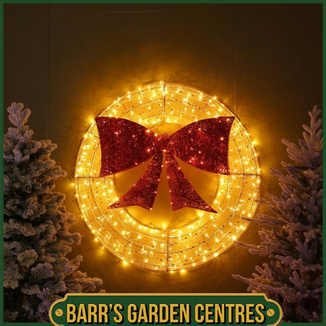 NOMA Illuminated Christmas Wreath & Bow