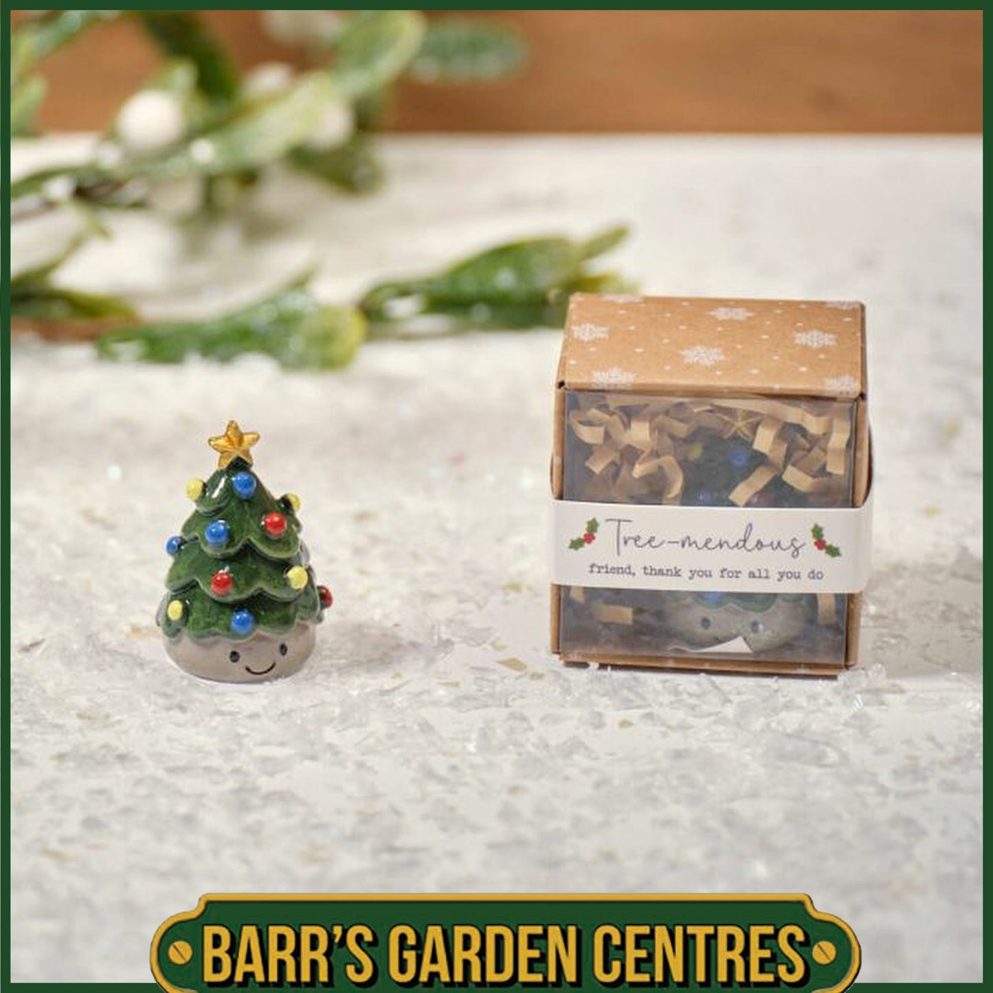 Christmas Tiny World Resin Tree Keepsake Ornament with Gift Box