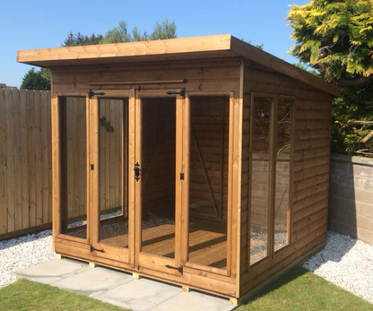 Sunningdale Summer House 12mm/18mm Cladding - Delivered & Professionally Assembled (Includes Bearers)