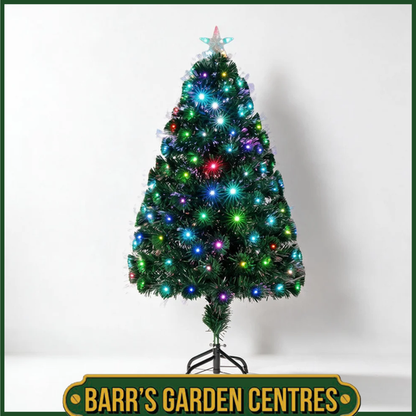 Noma 1.2m Zodiac Green Tree With Fibre Optic Strands