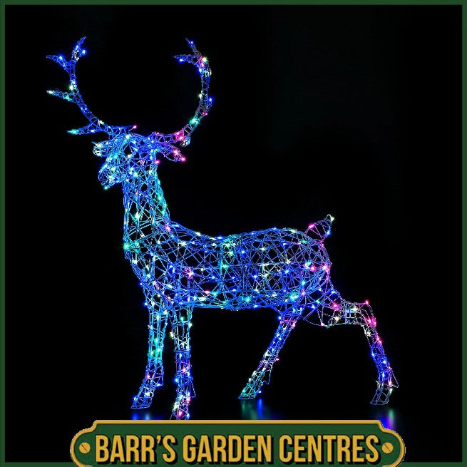 NOMA 1.4m Colour Changeable White Rattan Woburn Stag