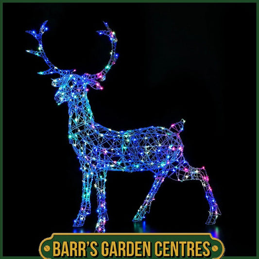 NOMA 1.4m Colour Changeable White Rattan Woburn Stag