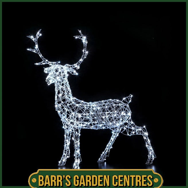 NOMA 1.4m Colour Changeable White Rattan Woburn Stag