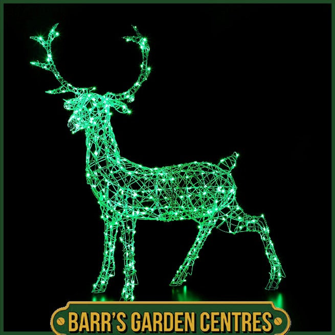 NOMA 1.4m Colour Changeable White Rattan Woburn Stag