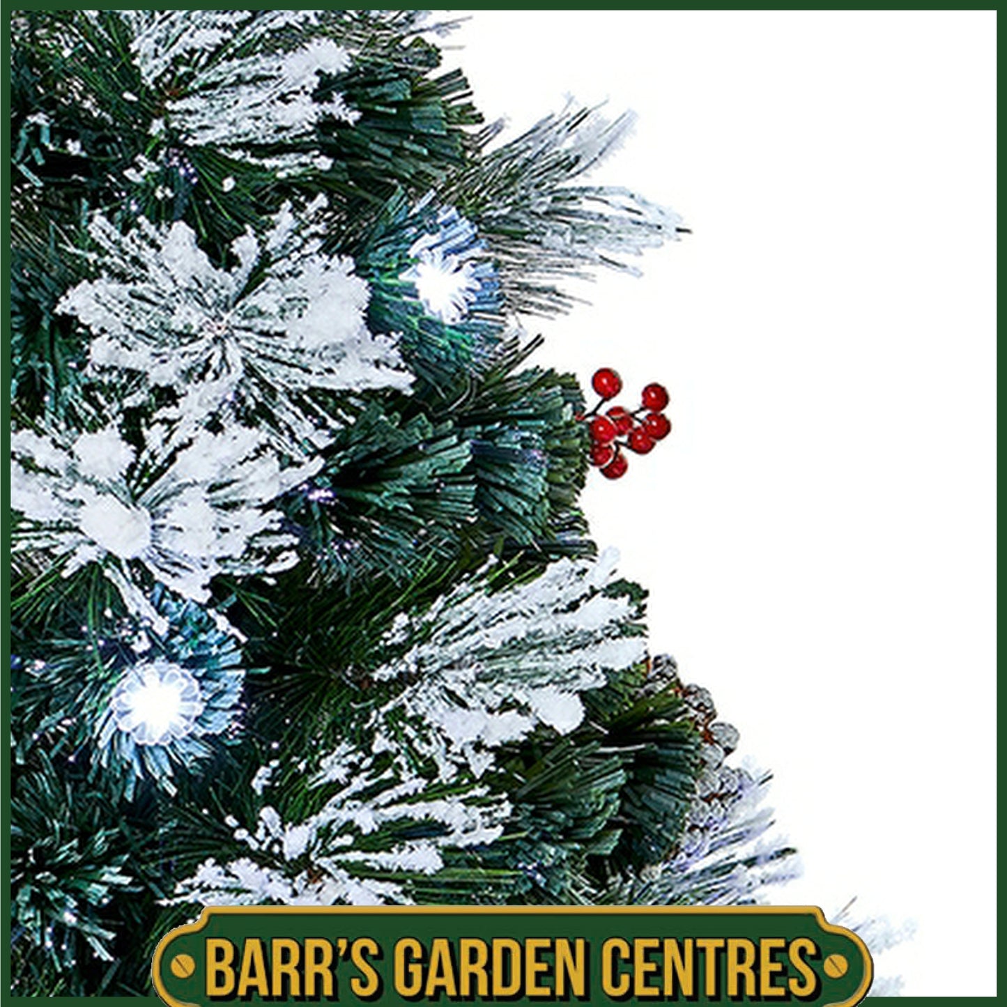 Premier 1.2m Snow Tipped Tree with Pine Cones and Berries with White