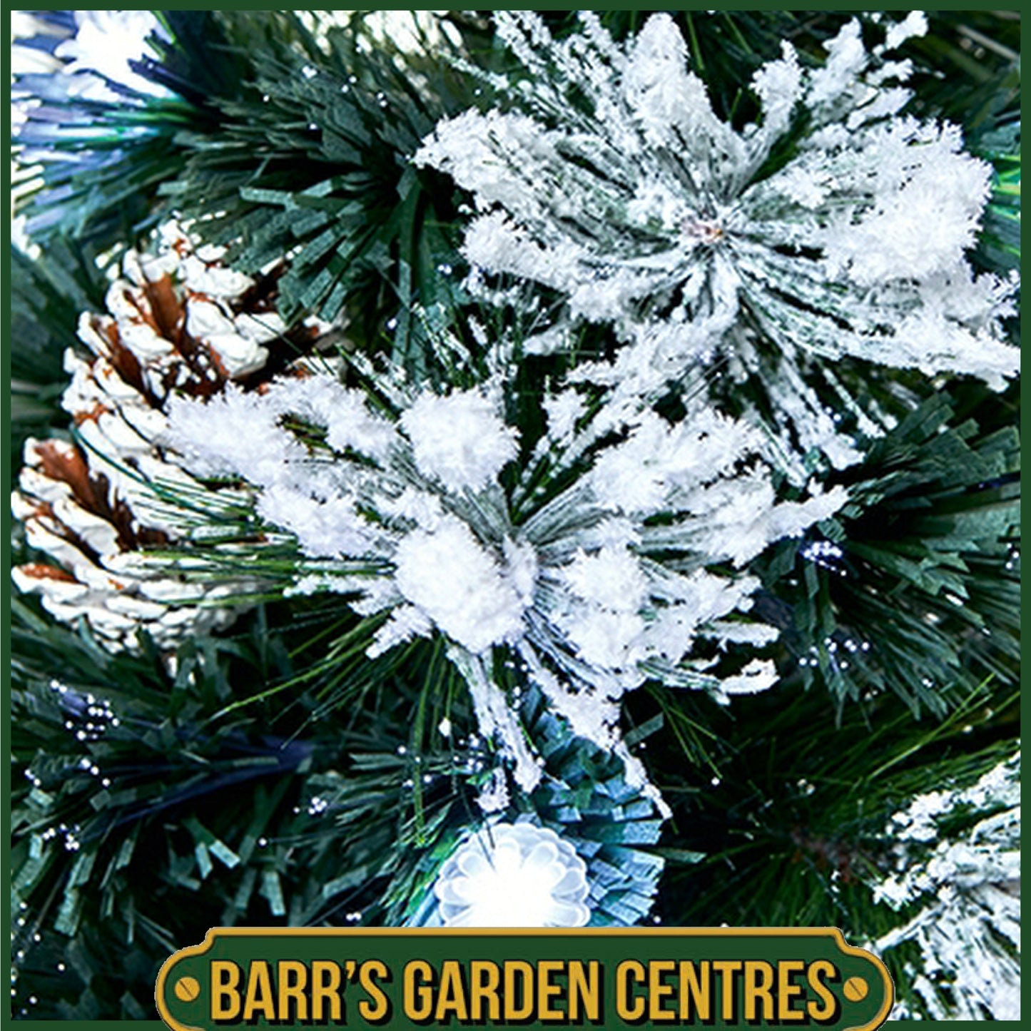 Premier 1.2m Snow Tipped Tree with Pine Cones and Berries with White