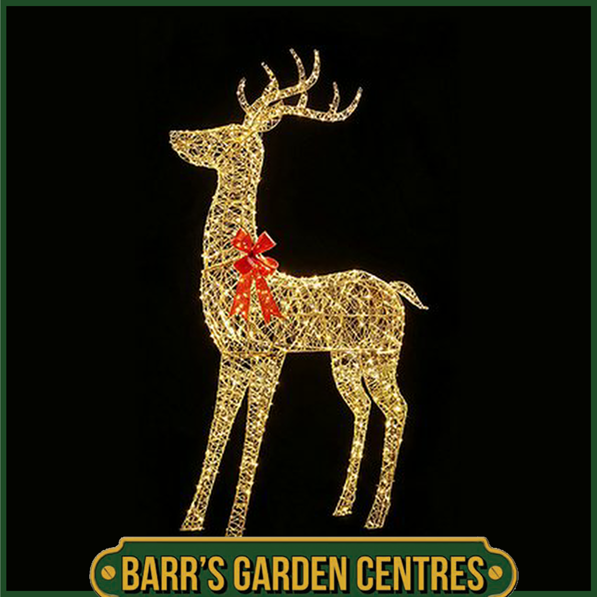 2m Lit Golden Elegance Twist Tall Standing Stag