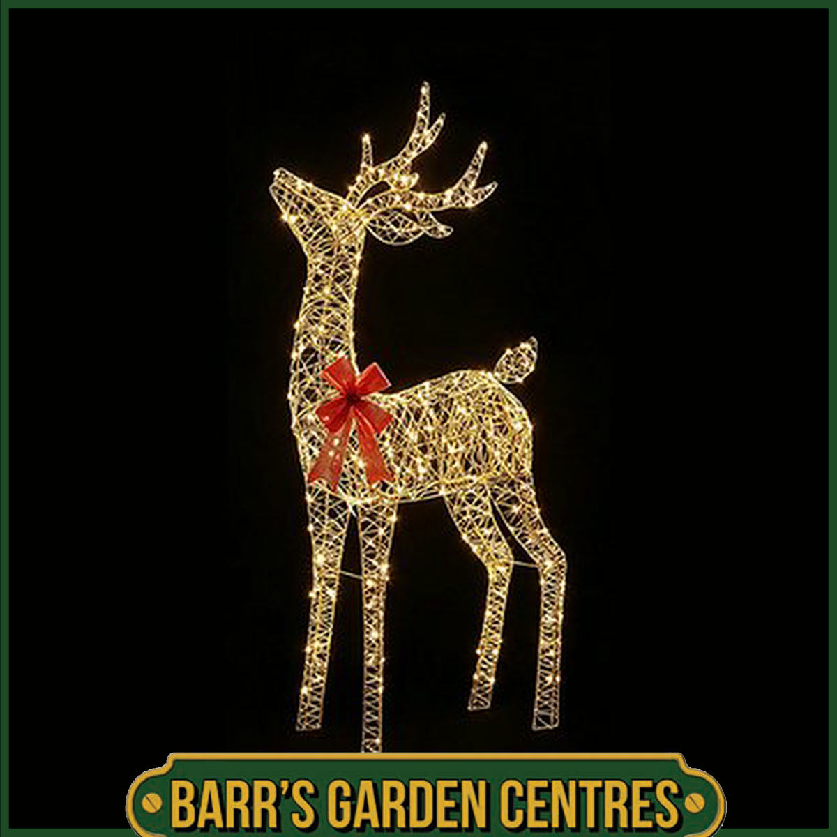 1.3m Lit Golden Elegance Twist Tall Standing Reindeer