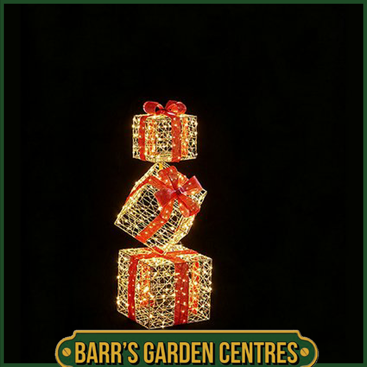 96cm Lit Golden Elegance Twist 3 Parcel Stack