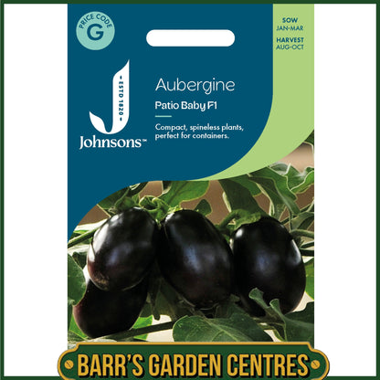 Johnsons - Aubergine Patio Baby F1 - 10 Seeds