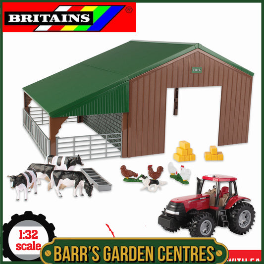 BRITAINS Farm Building Set with Case Tractor