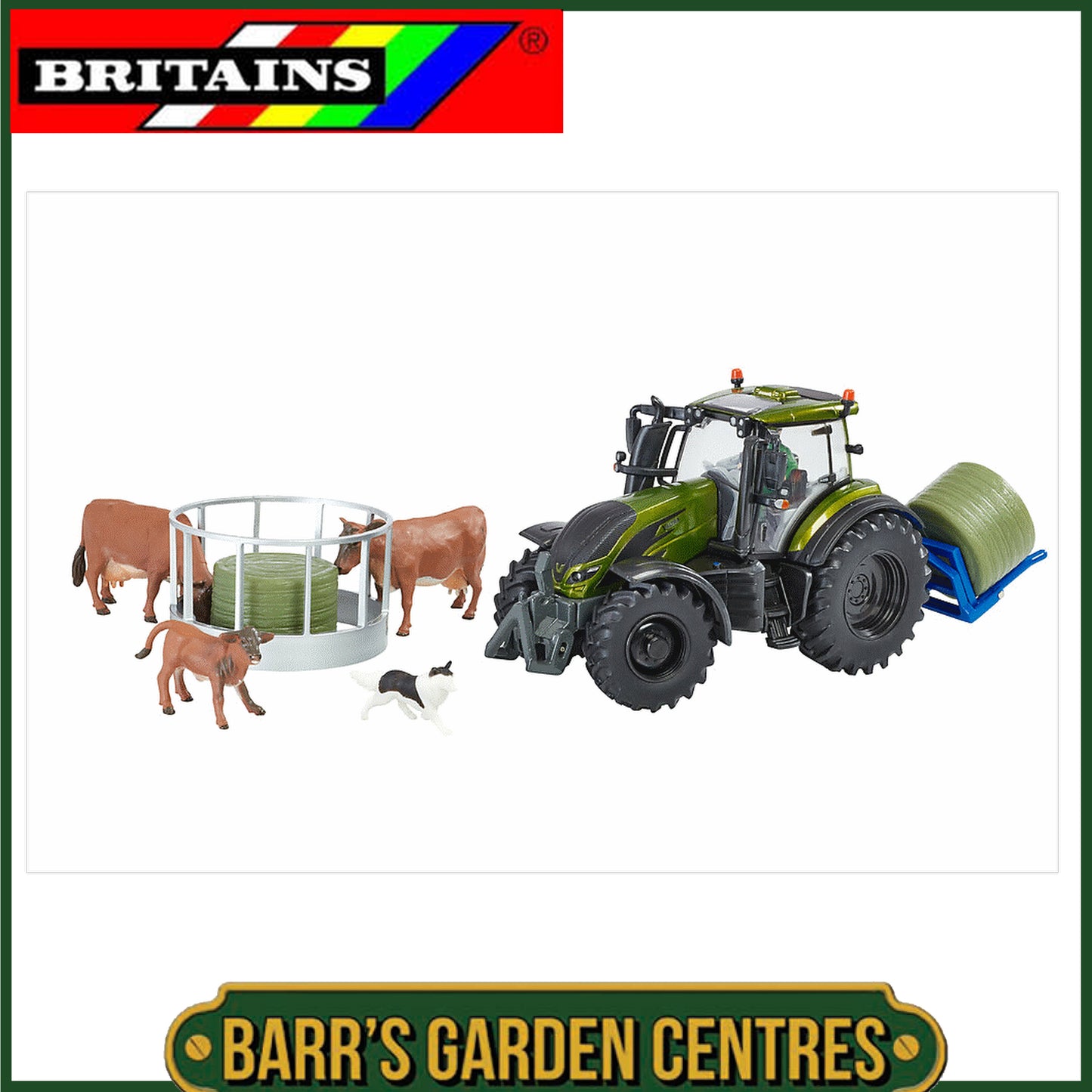 BRITAINS Metallic Olive Green Valtra Playset