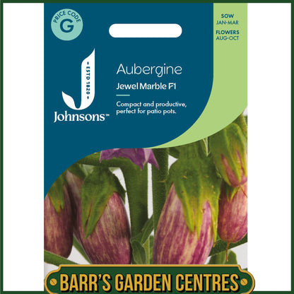 Johnsons - Aubergine Jewel Marble F1 - 10 Seeds