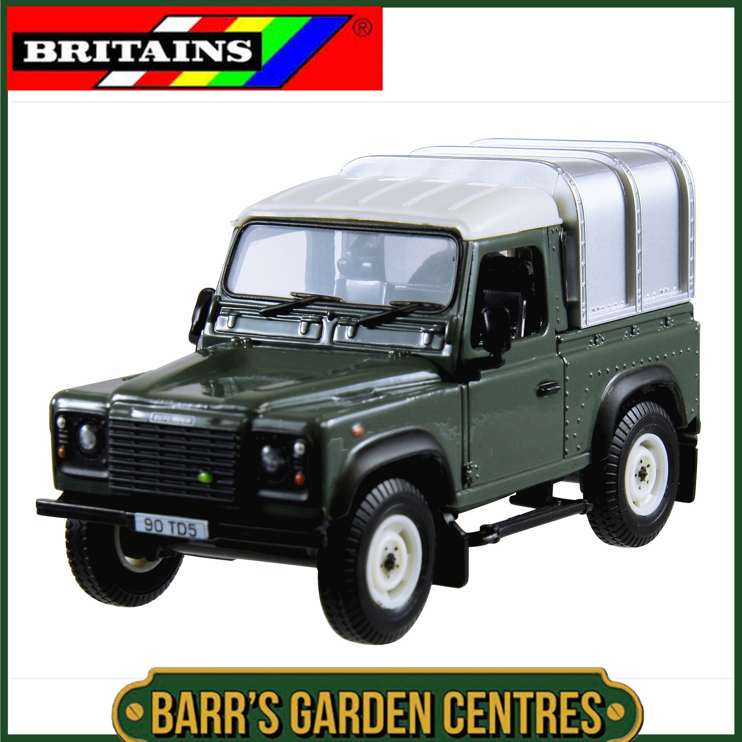 BRITAINS LAND ROVER DEFENDER 90 + CANOPY - GREEN