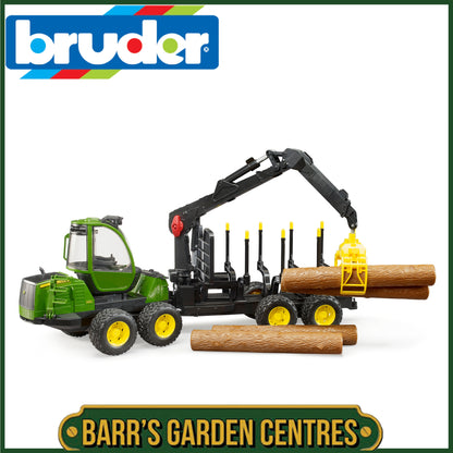 BRUDER John Deere 1210E Forwarder with 4 trunks and grab